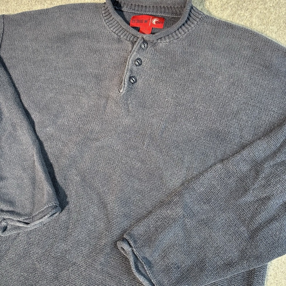 Vintage OCI Old College Inn Sweatshirt Mens Xl Navy Blue Pullover 90's Henley